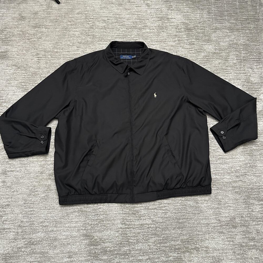 Polo Ralph Lauren Jacket Mens 3XLT Black Lined Windbreaker Full Zip Big Tall